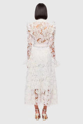 Aliyah Lace Butterfly Sleeve Midi Dress